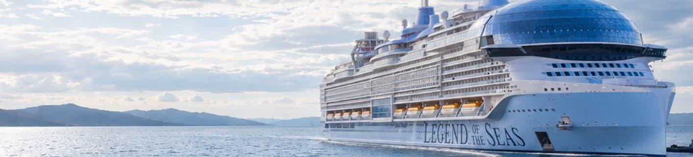 A Royal Caribbean ship at sea