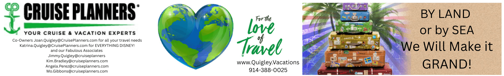 Cruise Planners Quigley Vacations travel banner